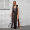 Sexy Deep V Plunge Luxury Rhinestone Tassel Dress