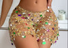 Cutout Rhinestone Body Chain Suit